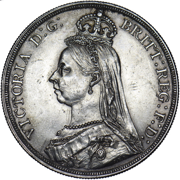 1887 Crown - Victoria British Silver Coin - Very Nice