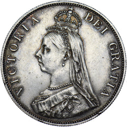 1889 Double Florin (Inverted 1) - Victoria British Silver Coin - Very Nice