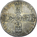1697 Sixpence - William III British Silver Coin - Superb