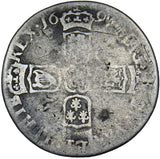 1697 Sixpence - William III British Silver Coin