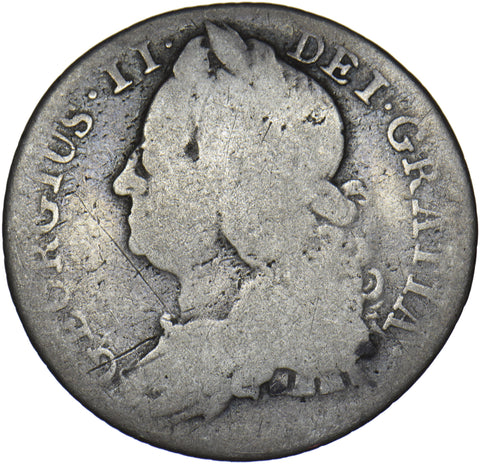 1745 Sixpence (Roses, 5 over 3) - George II British Silver Coin
