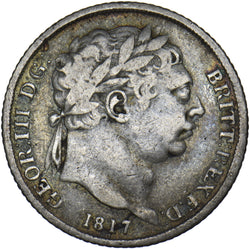 1817 Sixpence - George III British Silver Coin - Nice
