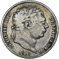 1818 Sixpence - George III British Silver Coin