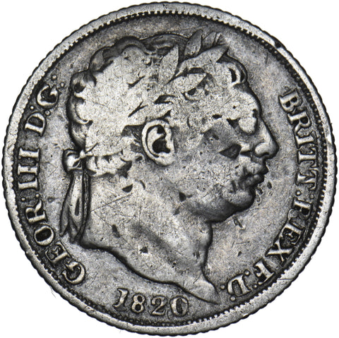 1820 Sixpence - George III British Silver Coin