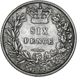 1851 Sixpence - Victoria British Silver Coin - Nice