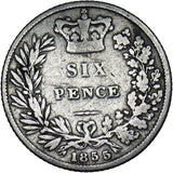 1855 Sixpence - Victoria British Silver Coin