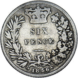 1856 Sixpence - Victoria British Silver Coin
