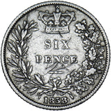 1858 Sixpence - Victoria British Silver Coin
