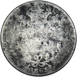 1863 Sixpence - Victoria British Silver Coin