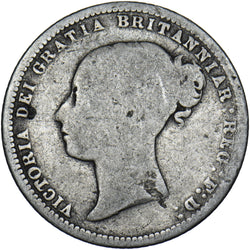 1871 Sixpence (No Die Number) - Victoria British Silver Coin
