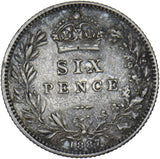1887 Sixpence - Victoria British Silver Coin - Nice