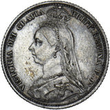 1887 Sixpence (R Over B?) - Victoria British Silver Coin - Very Nice