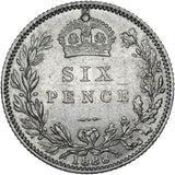 1888 Sixpence - Victoria British Silver Coin - Very Nice