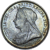 1893 Sixpence - Victoria British Silver Coin - Superb