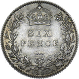 1893 Sixpence - Victoria British Silver Coin - Superb