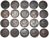 1861 - 1901 Halfpennies Lot (20 Coins) - Victoria British Bronze - All Different