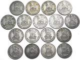 1920 - 1936 Better Grade British Silver Shillings Lot (17 Coins) - Date Run