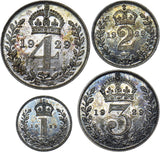 1929 Maundy Set - George V British Silver Coins - Superb