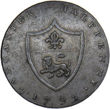 1792 Lancaster John Of Gaunt 18th Century Halfpenny Token - Lancashire D&H 29