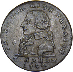 1794 T. Hardy 18th Century Halfpenny Token - Middlesex D&H 1028