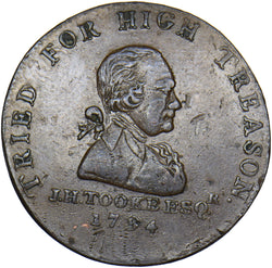 1794 J.H Tooke/ Acquitted 18th Century Halfpenny Token - Middlesex D&H 1045a