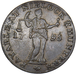 1795 Bristol Niblock & Hunter 18th C. Halfpenny Token - Somersetshire D&H 101