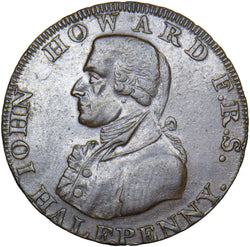 1790s Bath John Howard 18th Century Halfpenny Token - Somersetshire D&H 36c