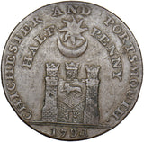 1894 Chichester & Portsmouth John Howard 18th C. Halfpenny Token - Sussex D&H 20
