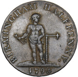 1793 Birmingham Boy/Shield 18th Century Halfpenny Token - Warwickshire D&H 50