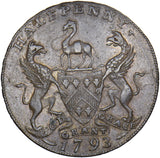 1793 Hudderfield East India House 18th C. Halfpenny Token - Yorkshire D&H 15a