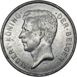 1931 Belgium 5 Francs - Albert Nickel Coin - Very Nice
