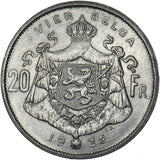 1932 Belgium 5 Francs - Albert Nickel Coin - Very Nice