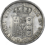 1834 Italy Naples Two Siclies 120 Grana - Silver Coin - Nice