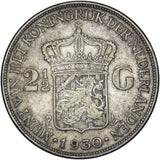 1930 Netherlands 2 1/2 Gulden - Silver Coin - Nice