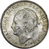 1937 Netherlands 2 1/2 Gulden - Silver Coin - Superb