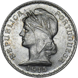 1915 Portugal 1 Escudo - Silver Coin - Very Nice
