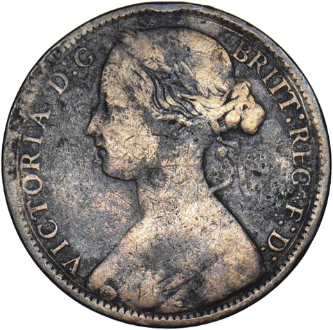 1860 Penny (F17 6+D, Rare) - Victoria British Bronze Coin