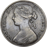 1861 Penny (F24 4+F, Missing Leaf - Ext.Rare) - Victoria British Bronze Coin