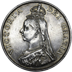 1889 Double Florin (Inverted 1) - Victoria British Silver Coin - Very Nice