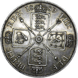 1889 Double Florin (Inverted 1) - Victoria British Silver Coin - Very Nice