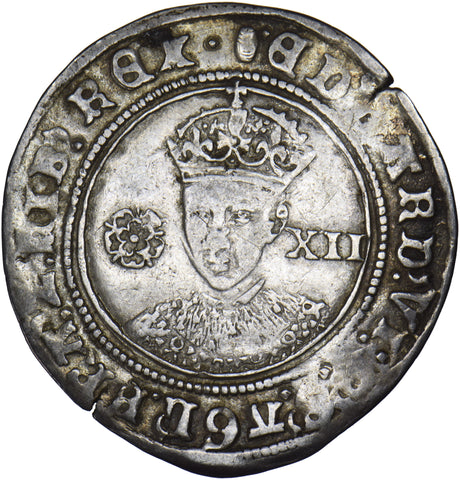 1551-3 Shilling - Edward VI British Silver Hammered Coin - Nice