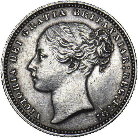 1868 Shilling - Victoria British Silver Coin - Very Nice