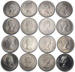 1953 - 1970 Halfcrowns Lot (16 Coins) - British Coins - High Grade Date Run