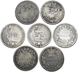 1817 - 1836 Shillings Lot (7 Coins) - British Silver Coins - All Different