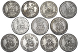 1920 - 1936 Shillings Lot (11 Coins) - British Silver Coins Inc. Better Grades