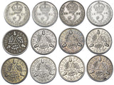 1920 - 1936 Threepences Lot (12 Coins) - British Silver Coins High Grades