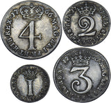 1766 Maundy set - George III British Silver Coins - Nice