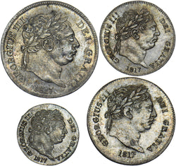 1817 Maundy set - George III British Silver Coins - Superb