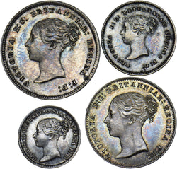 1858 Maundy set - Victoria British Silver Coins - Very Nice