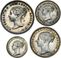 1874 Maundy set - Victoria British Silver Coins - Very Nice